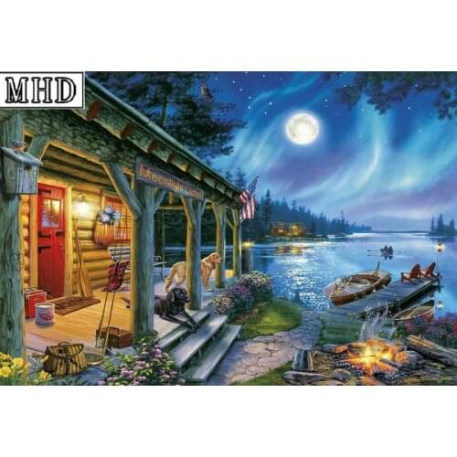 New arrival riverside house view 5d diy diamond painting square full 3d diamond embroidered mosaic home decor kit