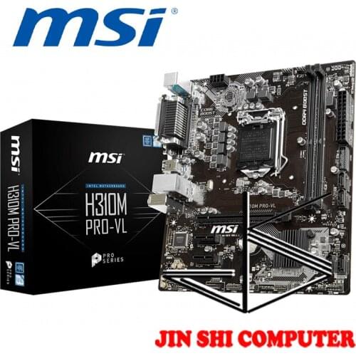 NEW MSI H310M PRO-VL Supports 8th Gen Intel® Core™ LGA 1151 socket Supports DDR4 Memory, up to 2666MHz VGA Port USB LAN