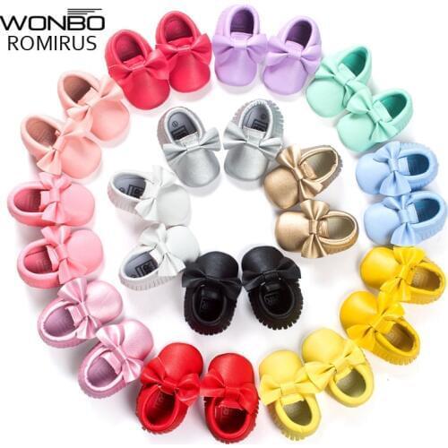 16 Colors Brand Spring Baby Shoes PU Leather Newborn Boys Girls Shoes First Walkers Baby Moccasins 0-18 Months