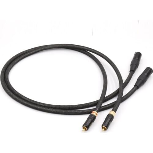 Pair QED Signature Silver Plated Interconnet Cable With WBT-0144 RCA Plug to XLR Male Connector Plug