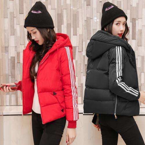 AECU Womens Parkas Winter Plus Size Coats Female Slim Outerwear Plaid Hooded Warm Cotton Women Large Size Basic Tops