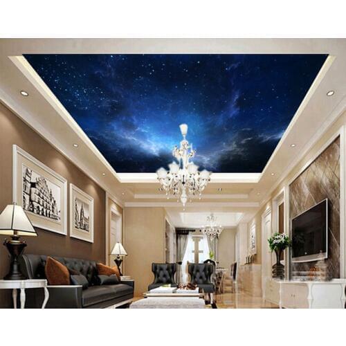 Custom wallpaper murals ceiling, the night sky for the living room bedroom ceiling wall waterproof papel de parede