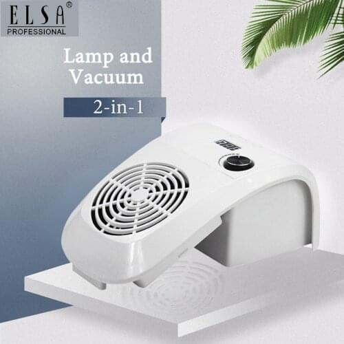 2 in 1 Nail Art Vacuum Cleaner with UV Nail Lamp 80W Powerful Vacuum Cleaner Powerful Fan Vacuum Dust Bag Nail Art Equipment