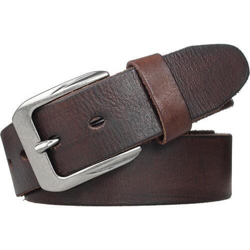 Punk designer belt men luxury brand real full grain thick cowhide genuine leather vintage3.8cm wide masculine big size soft belt