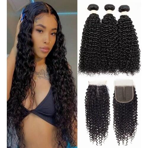 Wholesale Kinky Curly Lace Closure Hair Brazilian T Part Remy Human Hair 4x1 Lace Closure 1 PCS 8-20 inch Middle Part Closure