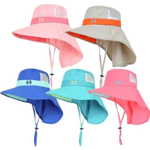 Kid Summer Cap Sun Hat Beach Hat Anti-UV Sun Children Travel Girl Hat Kids Infant Accessories Hat Wide Brim Wide Hat
