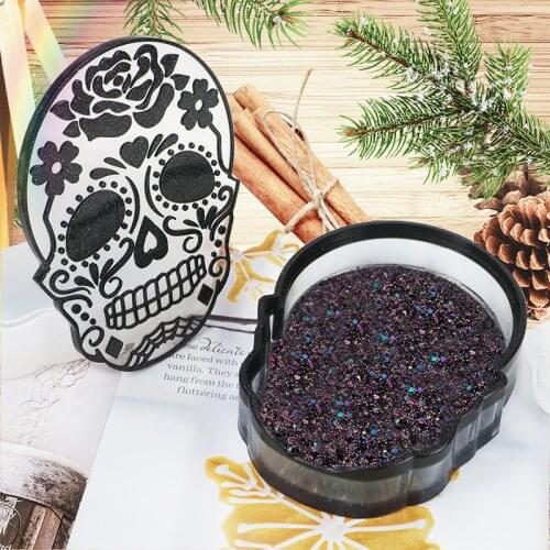 DIY Crystal Silicone Mold Halloween Skull Collection Box Coffin Jewelry Pendants Containing Box Mold For Resin Christmas Decorat
