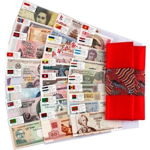 Random Pick 100 PCS Notes From 50 Countries, UNC Original Real Note with Bag