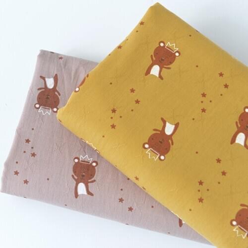 Fabrics Small Jacquard For Sewing The Cloth Tissus Material Tela Tilda Doll Cotton Fabrics For Patchwor Crown Bear