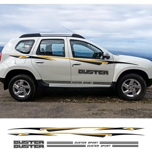 2pcs Car Stickers For Renault Dacia Duster Auto Long Side Stylish Decals Vinyl Film Automobiles Tuning Styling Car Accessories