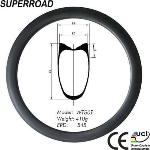 High Quality Superroad 28mm Wide 50mm Deep Aero Full Carbon Light Weight 700C Road Bicycle Tubular Rims