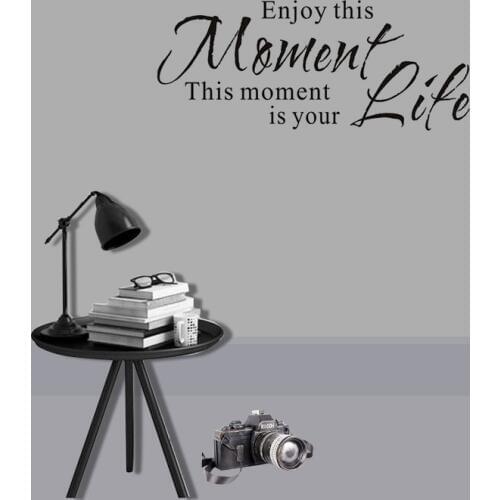 WJWY Enjoy This Moment Is Your Life Wall Sticker Vinyl Removable Wallpaper For Living Room Bedroom Home Decoration