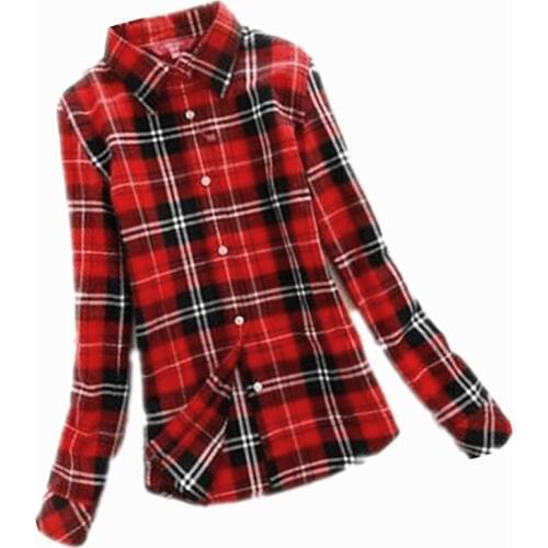 2020 Women Blouse Autumn Winter Ladies Female Casual Long Sleeve Brushed Shirt Plaid Shirts Women Ladies Tops Blusas