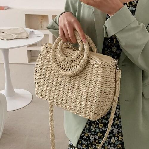 Large Capacity And High Quality Summer Tote Bag 2021 New Fashion Messenger Bag Womens Designer Beach Straw Bucket Bag