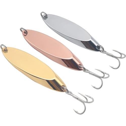 1PCS Bevel Sequins Fishing Lure Metal Long Throw Spoon Strengthen The Hooks Fishing Baits Zinc alloy Baits Wobbles Fishing Tools