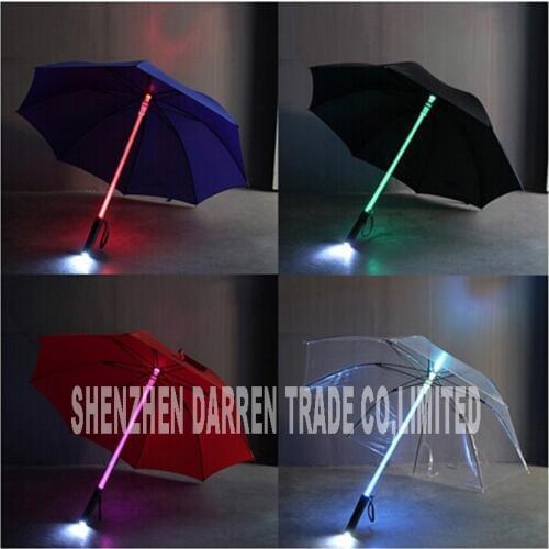 10pcs led flash light umbrella pink umbrella bottle umbrella torch at night walkers LED lamp super automatic business umbrella