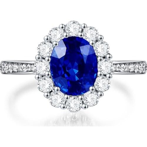 100% 925 Sterling Silver Oval Cut 7*9MM Sapphire Gemstone Wedding Engagement Womens Ring Fine Jewelry