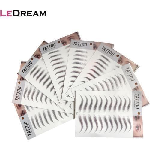 3D Eyebrow Sticker Bionic Eyebrow Semi-Permanent Water Transfer Waterproof Breathable Non-toxic Tattoo Embroidery Eyebrow Paste