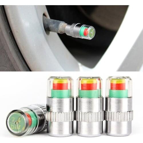 4pcs TPMS Sensors Car Tire Pressure Monitoring Diagnostic Kit Valve Stem Cap Indicator Warning 2.4BAR 36PSI 4x4 Auto Accessories