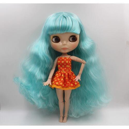 Free Shipping BJD joint RBL-355J DIY Nude Blyth doll birthday gift for girl 4 colour big eyes dolls with beautiful Hair cute toy
