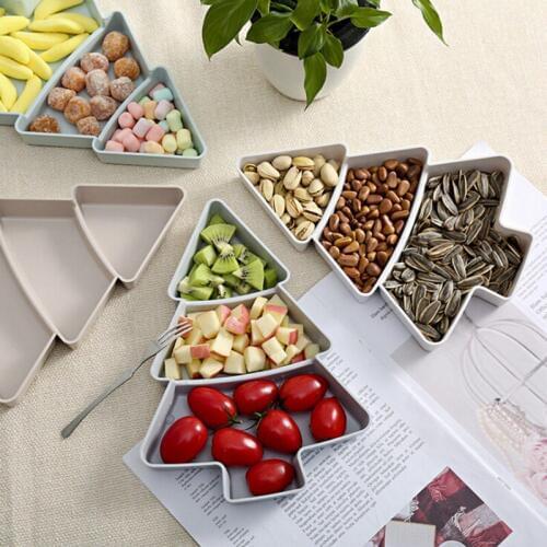 Household Candy Dish Plastic Dried Fruit Storage Tray Candy Dish Tree Shape Kitchen Storage Supplies