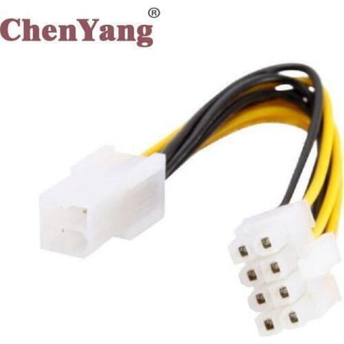 Chenyang 8Pin to 4Pin Power Cable Adapter for PC 4P to 8P CPU P4 to P8 Extension Cables Convertor Wire Cord 20cm for Mining BTC