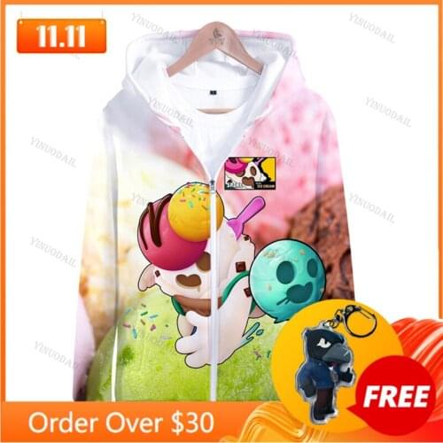 Leon Childrens Wear Kids Hoodies Browlers 3d Hoodie Sweatshirt Boys Girls Harajuku Long Sleeve Jacket Coat Teen Clothes