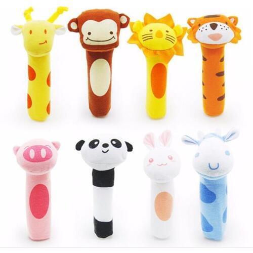 Baby Animal Shaped Catoon Hand Bell Ring Rattles Kid Plush Soft Toy DS29