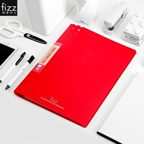 Fizz 12 Pocket File Holder Double Sides A3 A4 File Bag Transparent Inner Page Document Bag For Test Paper For School Office