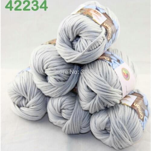 LOT of 6 Balls X 50g Special Thick Worsted Cotton Knitting Yarn Soft Sage 2234