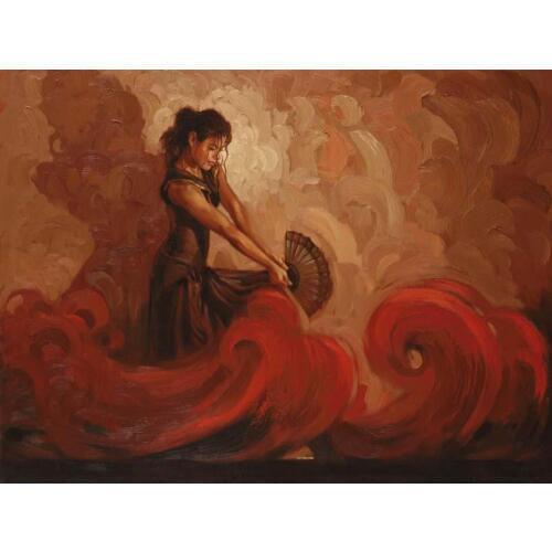 Oil art portrait paintings for living room Crimson Heat hand-painted modern art