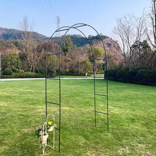 Metal Gardening Wedding Arch Garden Climbing Plant Support Trellis Arch With Shelf Rose Grape Loofah Climbing Stand