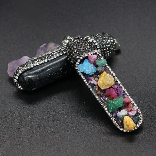 Rectangle Embryo Set Drill Pendant Charms For DIY Necklace Handiwork Sewing Craft Jewelry Accessory Making