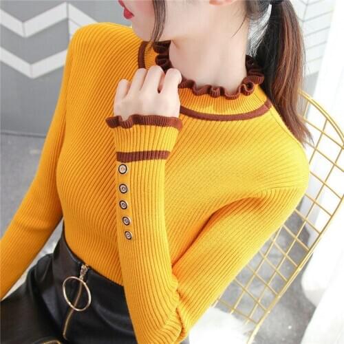 2020 Winter New Knitting Women Sweaters And Pullovers Jumper Long Sleeve Turtleneck Slim Casual Ladies Knitted Sweater P686