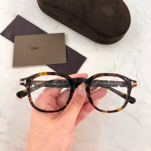 Tom for Optical Eyeglasses Frames Forde Fashion Round Acetate Women Men Reading Myopia Prescription TF5698 EyeGlasses With Case