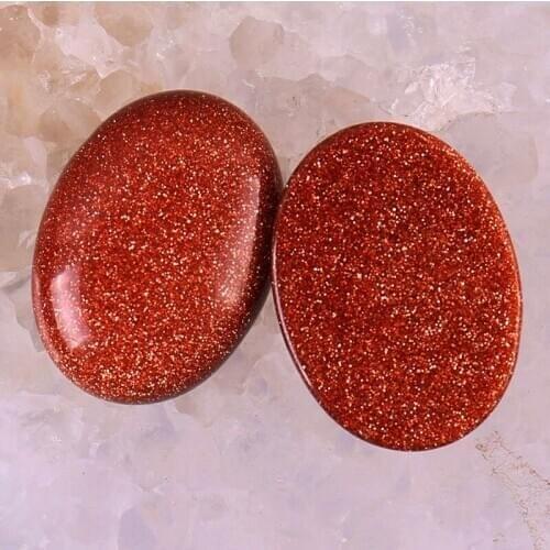 30x22MM Golden Sandstone Bead Oval Cabochon CAB Jewelry For Woman Gift Making (2pcs/lot) H058