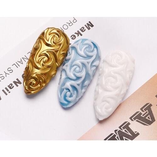 15cm*8.2cm INS Silicone 3D Relief Nail Art Mode Red Retro-Style Rose Flower Water-Ripple DIY Shape-Making Practicable Nail Tools