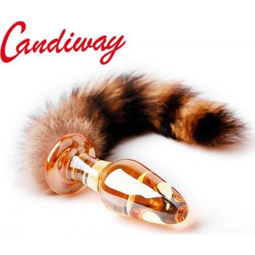 Night Life sex toy Fox tail anal plug adult Anal Sexy lover game for woman Men Dog Tail sex products Glass anal plug CAT TAILS