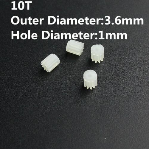 4pcs 10pcs 50pcs 100pcs Small Motor Gears 10T Teeth 3.6mm For 1MM Shaft R/C Helicopter Mini Quadcopter Accessories Spare Parts