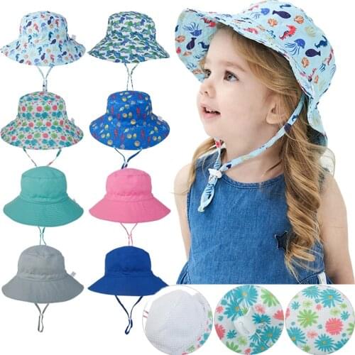 1Pcs New Summer Girl Sun Hat Outdoor Anti UV Protection Beach Boys Girls Fisherman Hat Summer Sunscreen for Kids 3-8 Years Old
