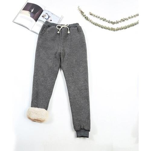 2020 Winter Women Pant Thick Lambskin Cashmere Warm Female Casual Pants Loose Harlan Pants Long Trousers Plus Sizelus