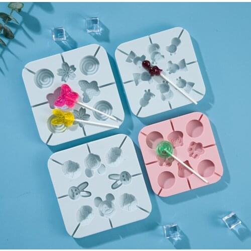 Lollipop Silicone Molds Cute Flower Round Resin Molds DIY Cartoon Shape Crystal Epoxy Resin Jewelry Making Resin Moulds Tools