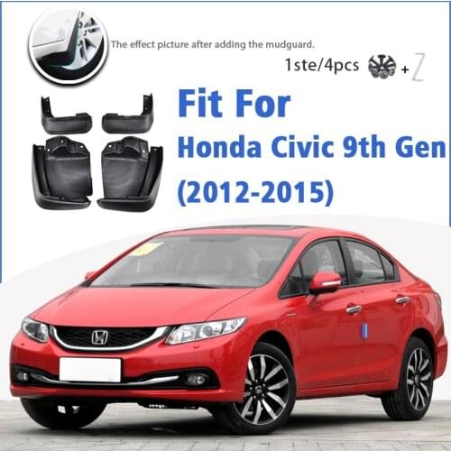 Mudguard For Honda Civic 9th Gen 2012-2015 Front Rear 4pcs Mudflaps Mudguards Car Accessories Auto Styline Splash Guard Fender