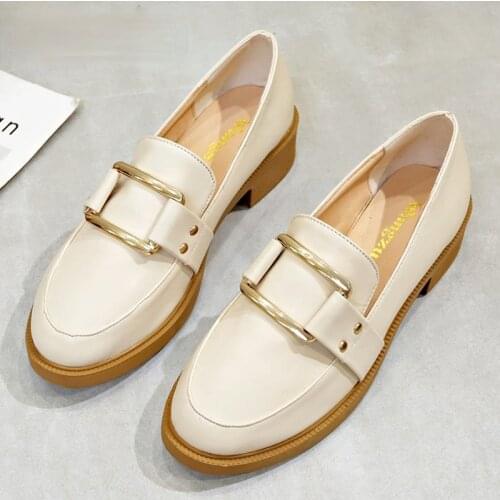 2021 New Women Low Heels Fashion Bowtie Platform Female Spring Shoes Bling Chunky Heel Flat Shoe Casual Footwear Oxford Shoes