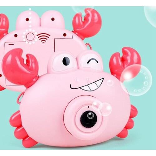 Bubble Maker Crab Camera Toy Automatic Bubble Blower with Music and Light Bubble Machine for Kids Outdoor Activitivy
