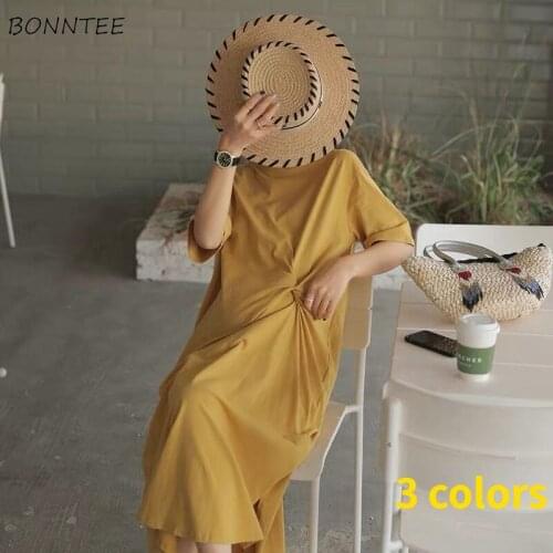 Dress Women Solid Maxi Pregnant 3 Colors Minimalist Soft Summer Leisure Loose Hot Sale Female Elegant Design Chic Vestidos New