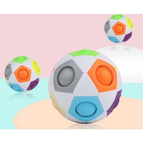 1Set Decompression Toy Busy Ball Toy 3D Puzzle for Toddlers Adults Sensory Fidget Spinner Football Stress Relief Ball