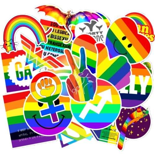 100pcs Rainbow Flag LGBT Sticker for Phone Laptop Luggage Refrigerator Skateboard Rainbow Stickers Waterproof Self-Stick Sticky