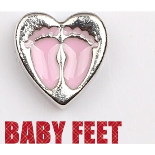 20Pcs/lot Baby Feet Floating Charms Hand-made DIY for Glass Lockets