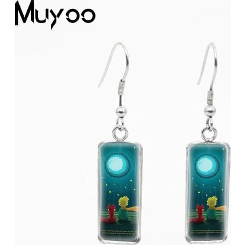2019 New Fashion Le Petit Prince Rectangle Hook Earrings The Little Prince Jewelry French Fairy Tale Style Womens Earrings